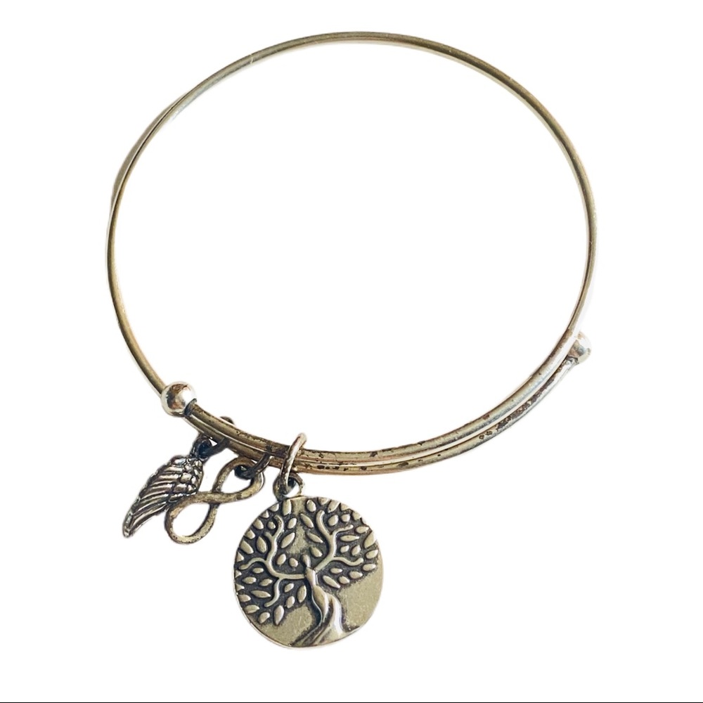 Silver EARTH ANGEL slide bangle bracelet‎